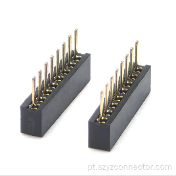 Conector fêmea de cabeçalho de 1,27 mm única fileira Staight